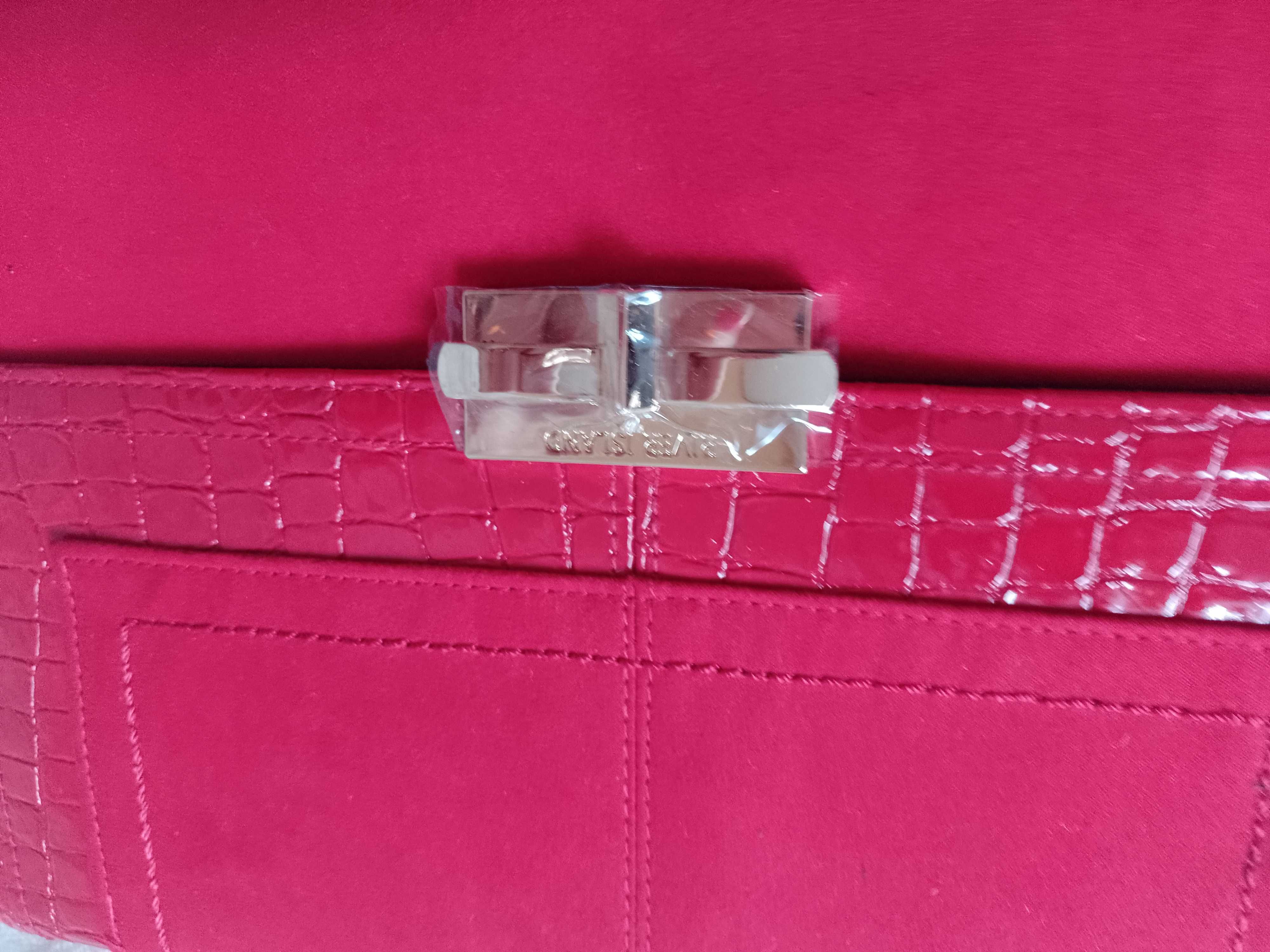 RIVER ISLAND/ Czerwona torebka kopertówka z Londynu, NOWA