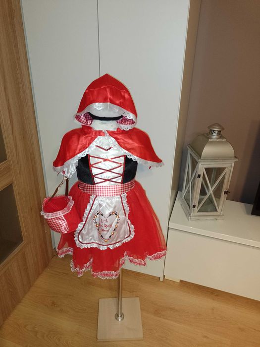 NOWY strój karnawałowy CZERWONY KAPTUREK przebranie kostium 110/116 4