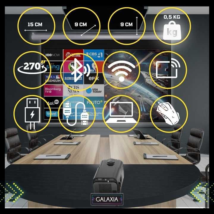 Projektor Rzutnik Mini Przenośny Android Led Wifi FULL HD Smart TV