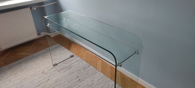 Super szklana konsola biurko stolik