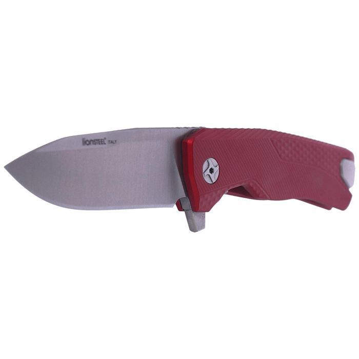 Nóż składany LionSteel ROK Red Aluminium, Satin M390 by Molletta (ROK