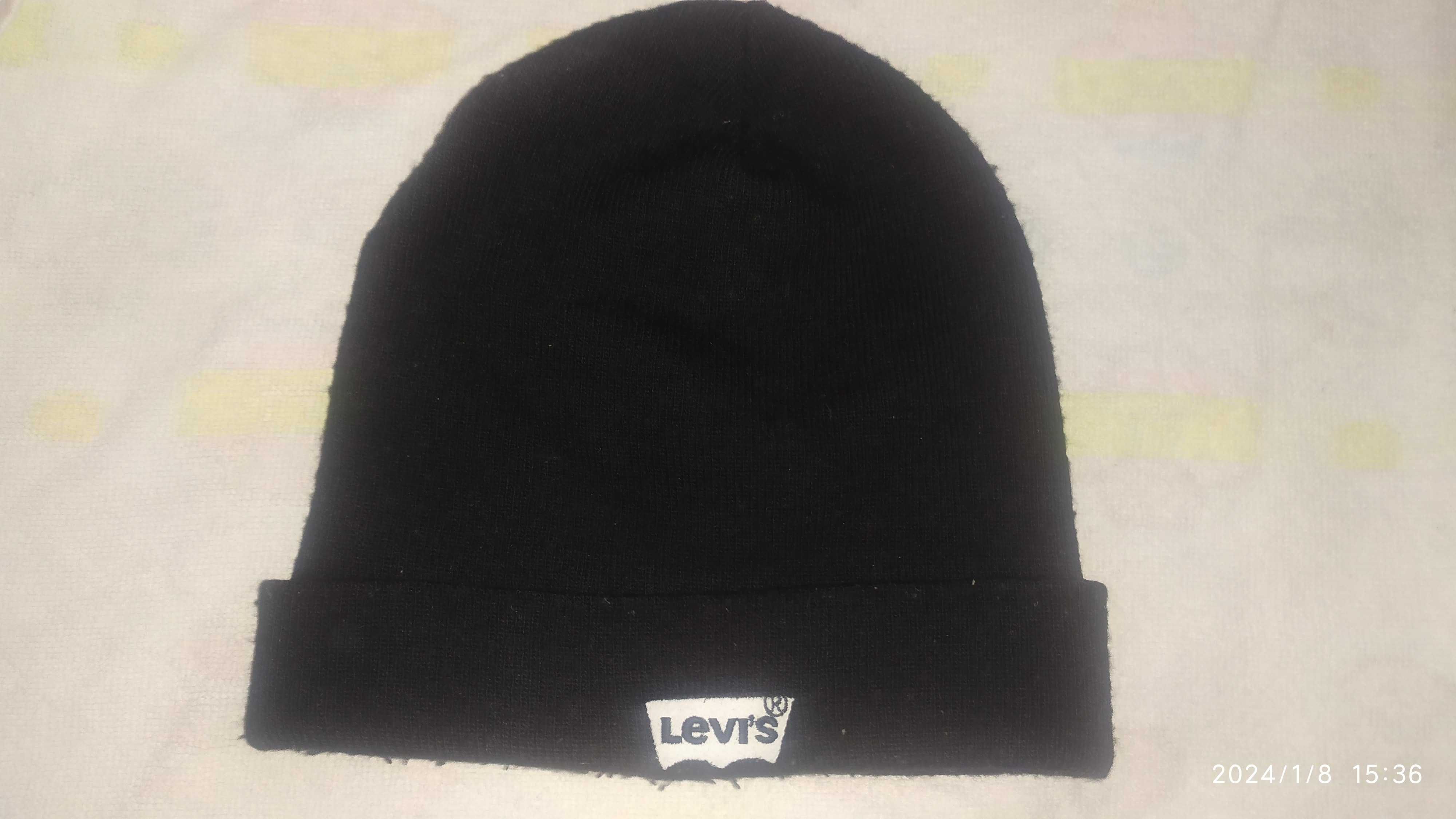 Czapka zimowa oryginalna Levi's czarna akrylowa ciepła