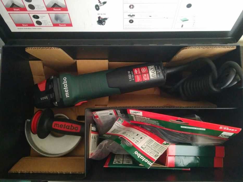 Угловая шлифмашина, болгарка Metabo WEV 15-125 Quick Inox Set