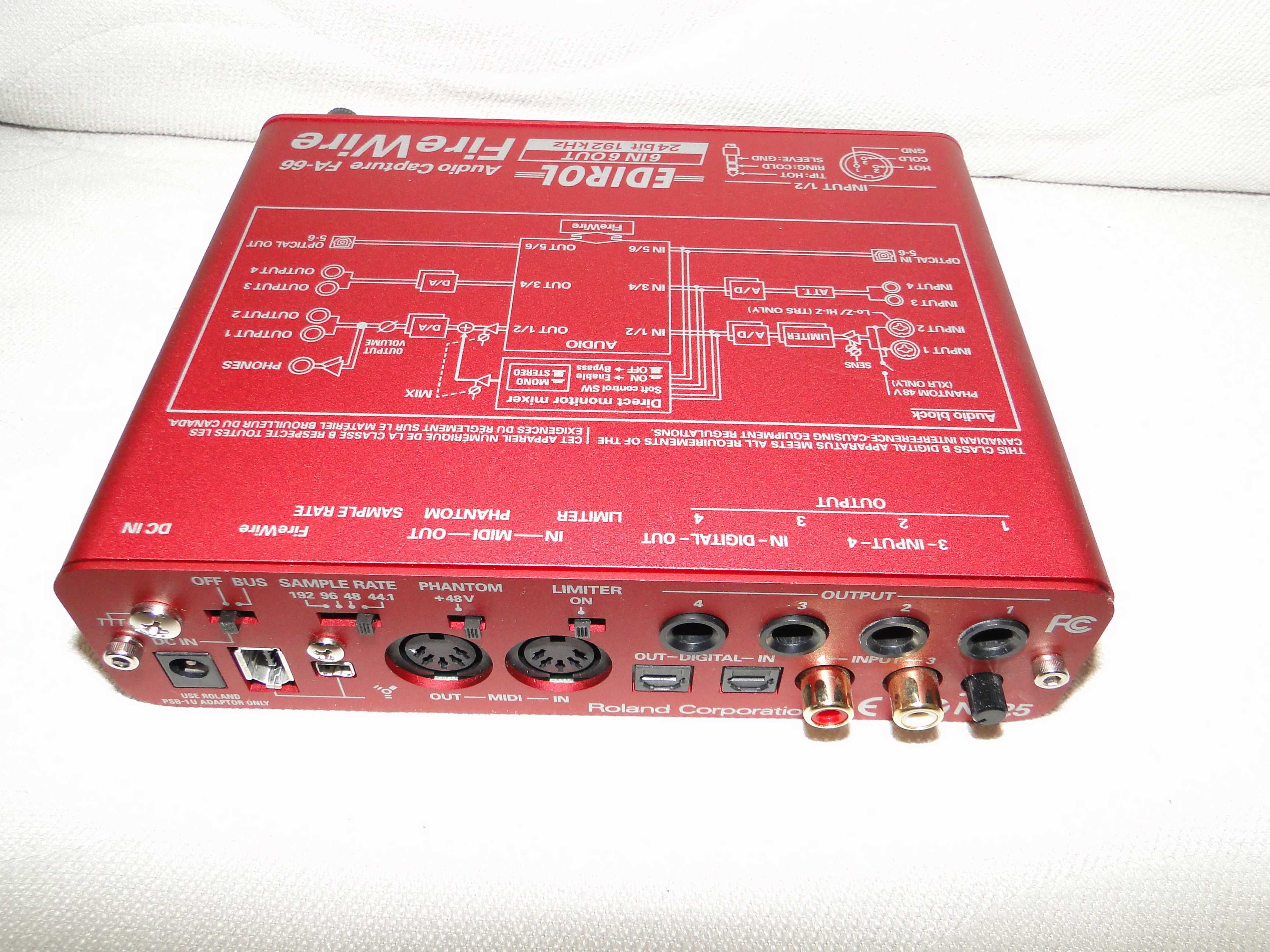 Zawodowy Interfejs Audio/MIDI FIREWIRE ROLAND EDIROL FA-66.Okazja
