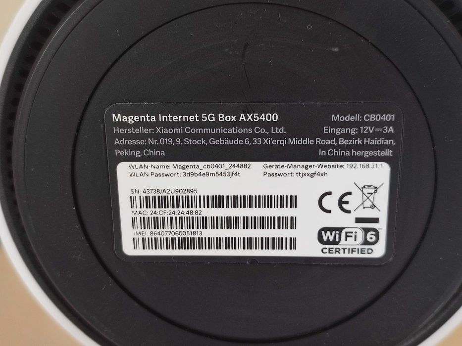 Xiaomi 5G Wi-Fi 6 AX5400 Router SIM