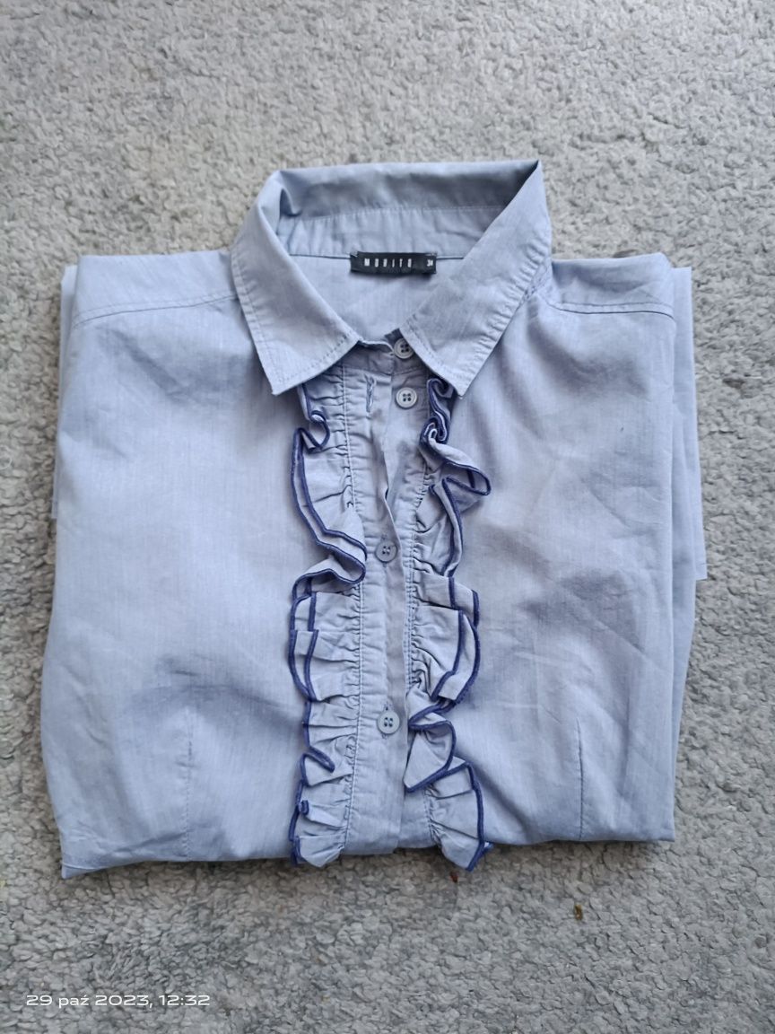 Elegancka tunika z żabotem xs