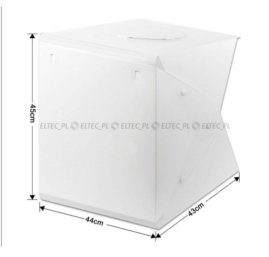 Namiot Bezcieniowy LED 43x44x45 cm stół 4 tła