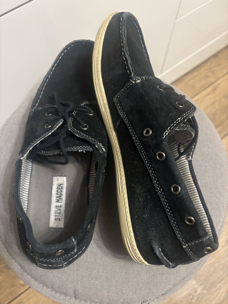 Mokasyny męskie , czarny zamsz roz 43 Steve Madden