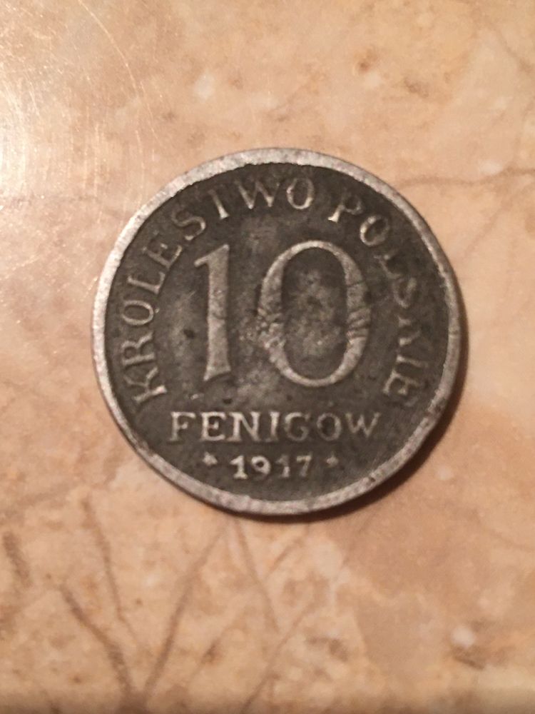 10 Fenigów F z 1917 roku Królestwo Polskie