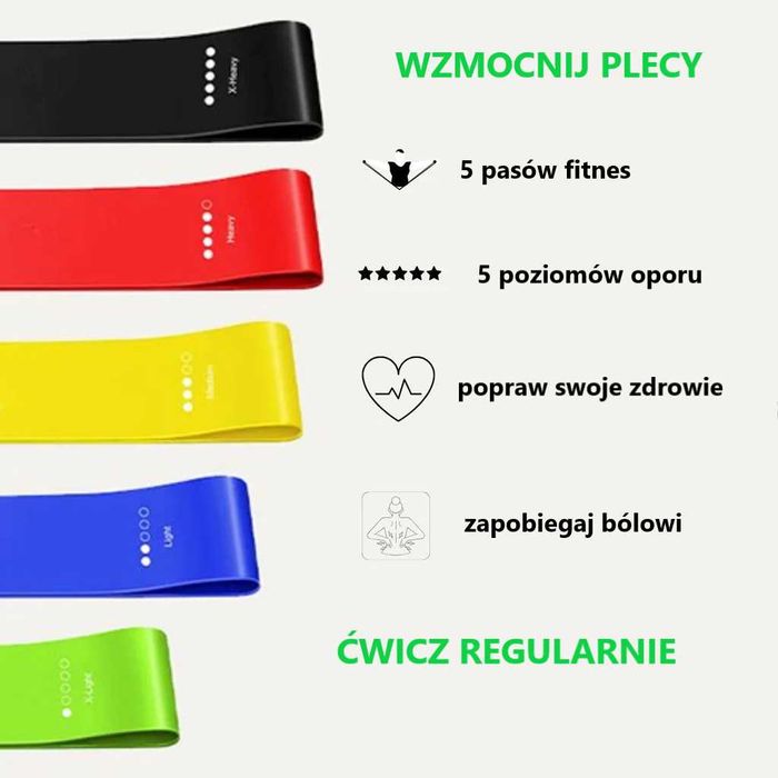 korektor postawy r. L pajączek GRATIS pasy fitnes wzr. 175-190 cm