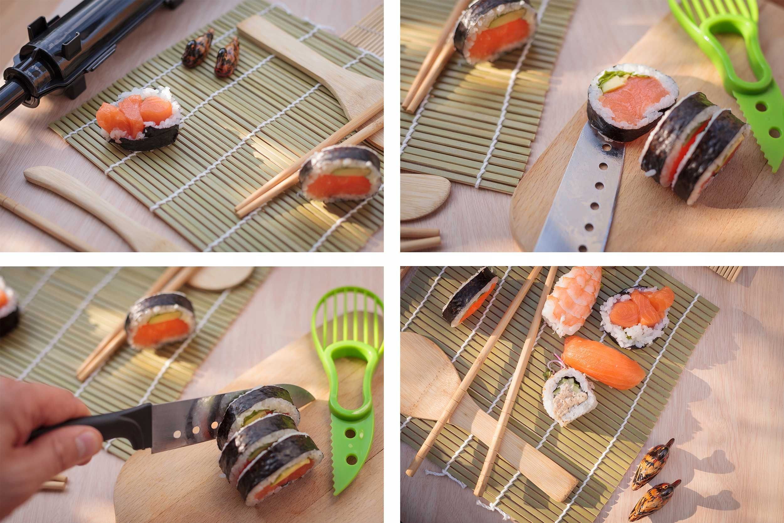Nowy Zestaw Maszynka Do Robienia Sushi Z Rolka Mata Akcesoria Do Sushi