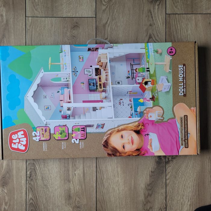 Duży domek dla lalek 3poziomy drewniany na prezent