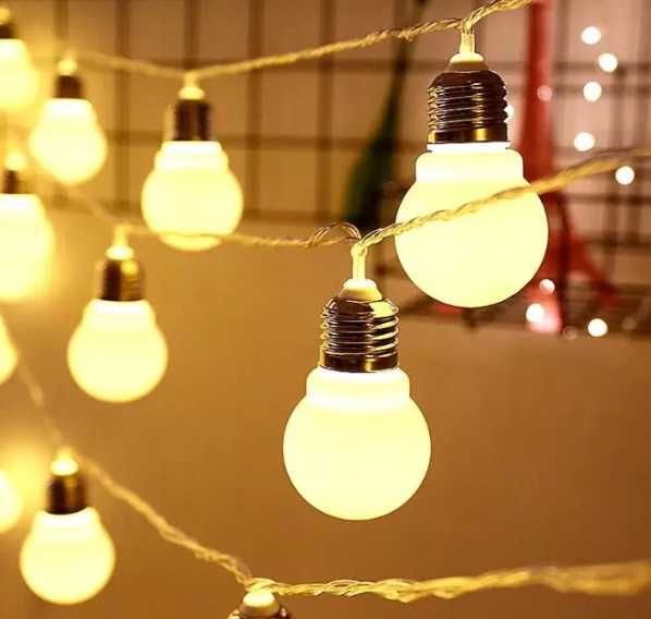 Girlanda solarna ogrodowa, Żarówki Lampki 10 LED + Panel słoneczny