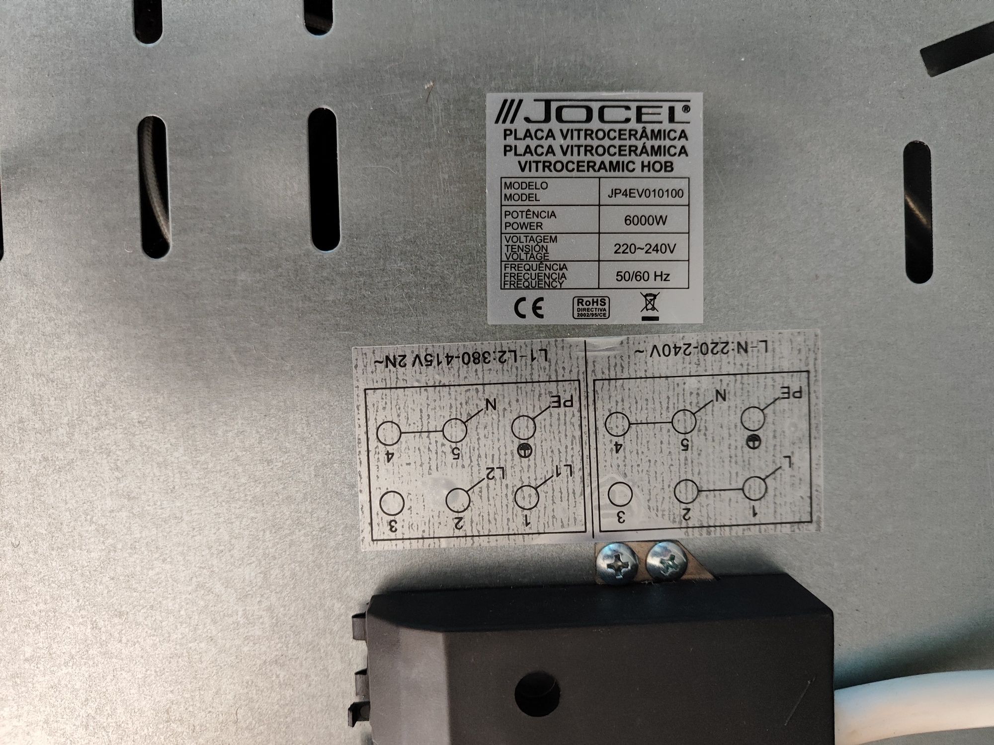 Placa vitrocerâmica Jocel para peças