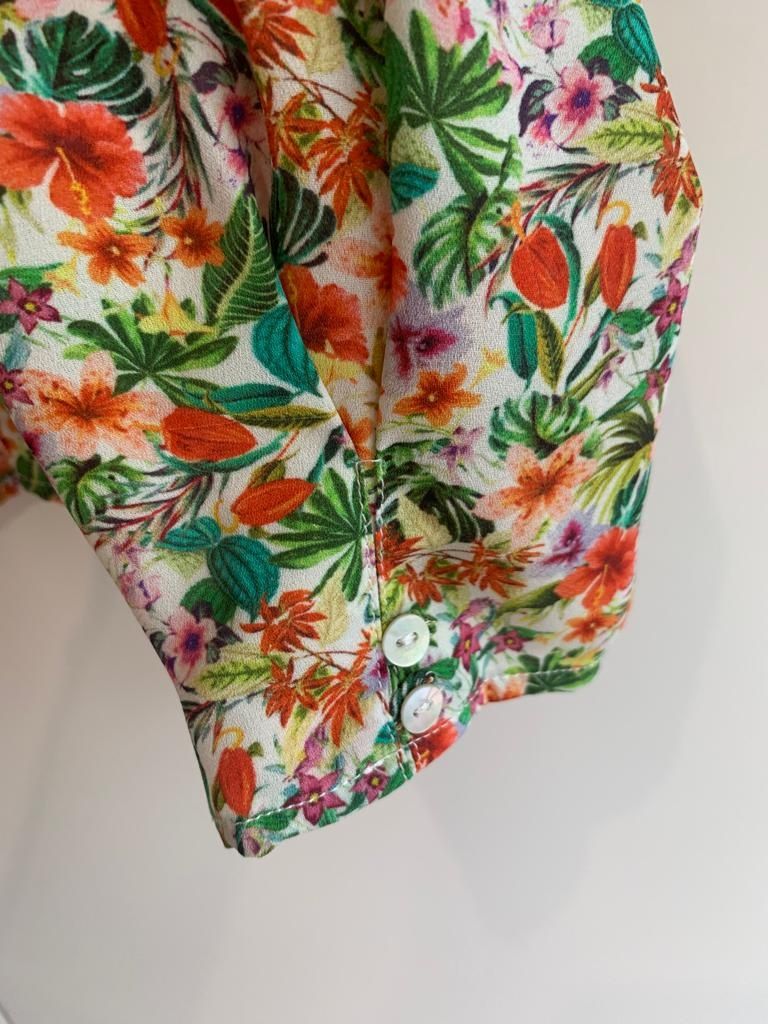 Blusa manga comprida floral Tam.36 da H&M
