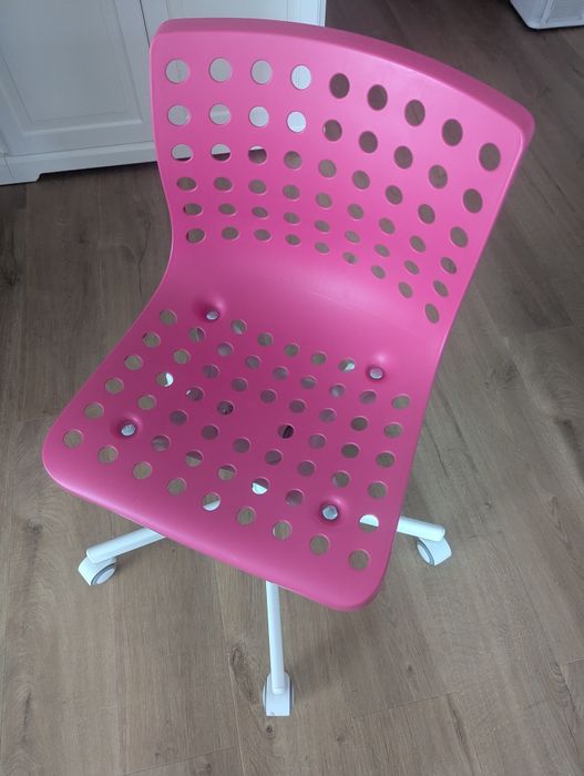 IKEA SKALBERG / SPORREN Krzesło obrotowe różowy biały IKEA