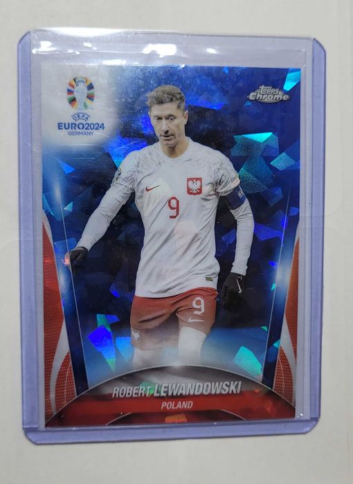 Robert Lewandowski - 2024 Topps Chrome UEFA Euro Sapphire #9 Poland