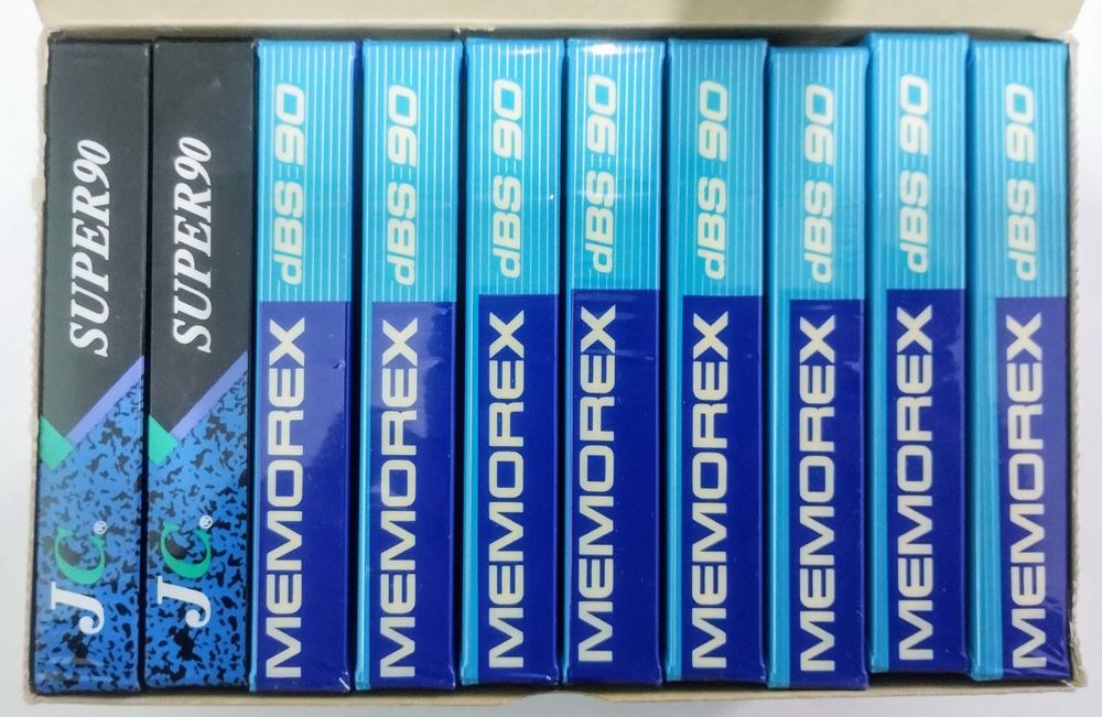 10 нових аудіо кассет MEMOREX dBS 90 хвилин зних дві JC 90 super