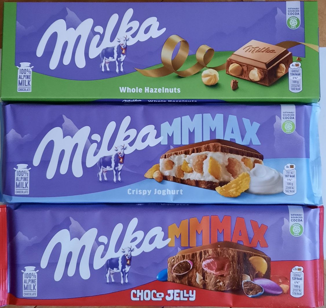 Шоколад Schogetten, Fin carre, Ritter Sport, Milka