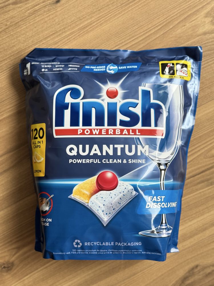Оригінал!Капсули до посудомийної машини Finish Quantum LEMON, 120 штук