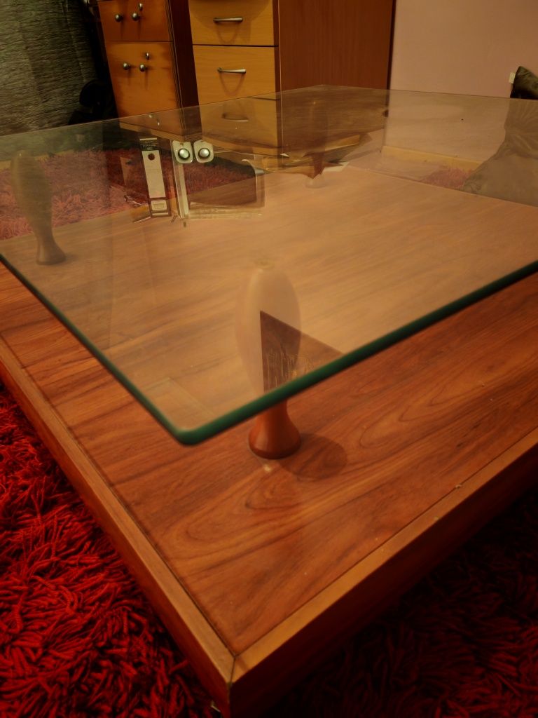 Mesa de centro madeira/vidro