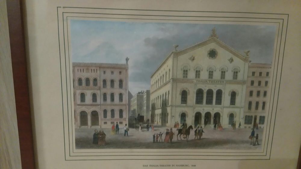 Piękna ramka na zdjęcia z widokówka DAS THALIA-THEATER IN HAMBURG 1849