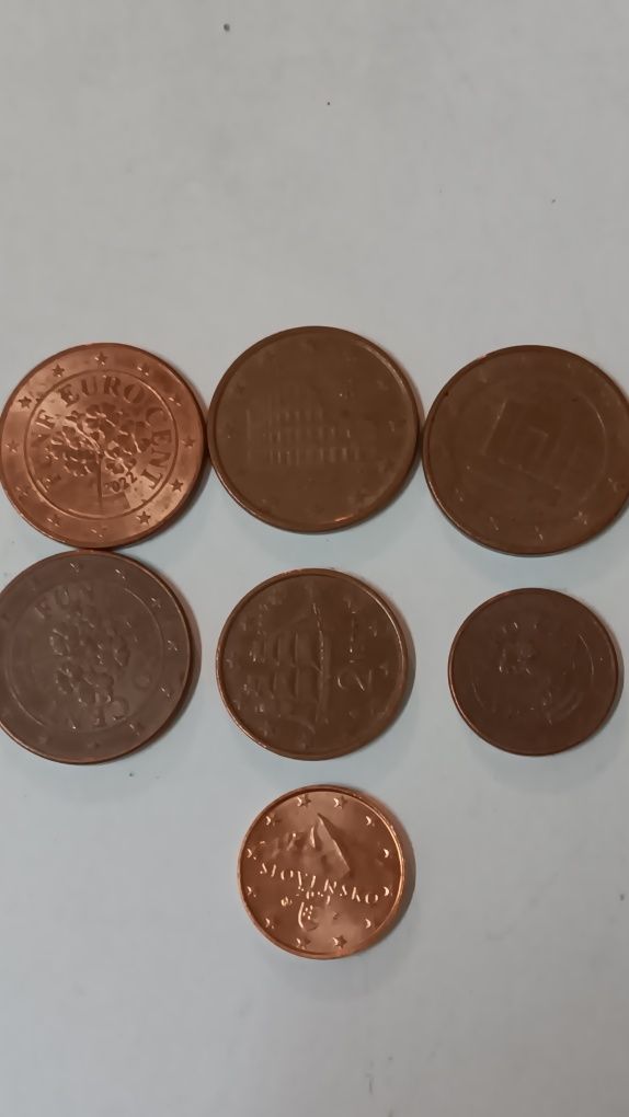 Lote moedas 1 2 5 cêntimos (raras)