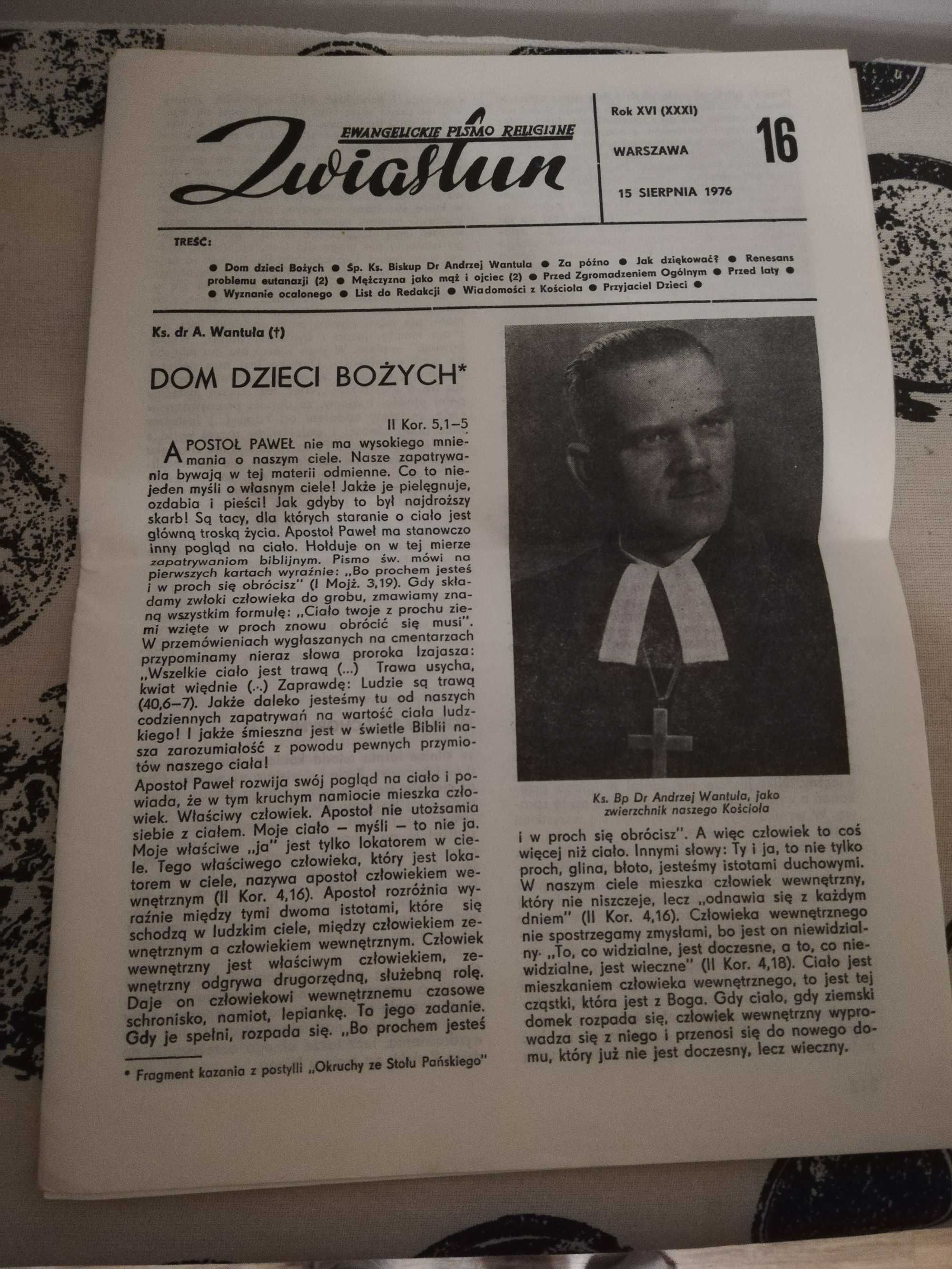 Gazeta ewangelicka Zwiastun ks Wantula 1976