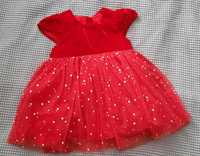 Piękna czerwona świąteczna sukienka 12-18 miesięcy