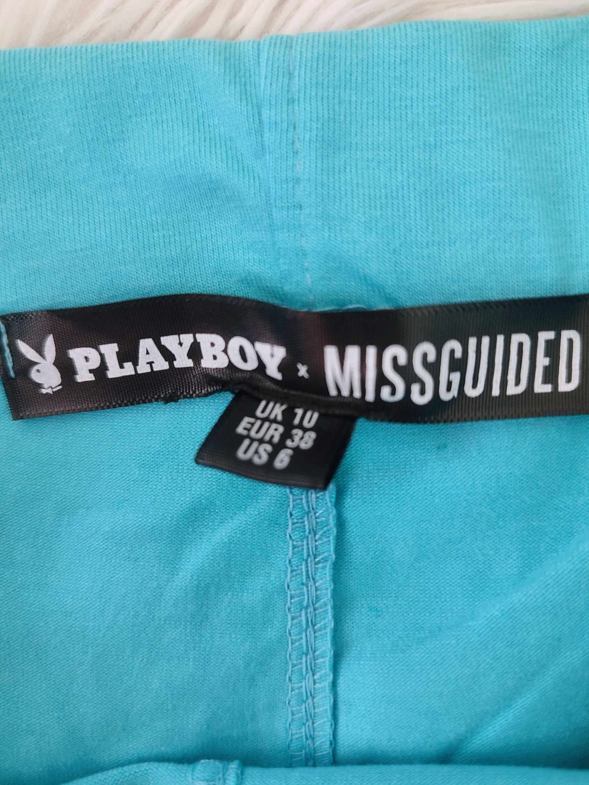 Spodenki damskie szorty sportowe kolarki Missguided Playboy r. M