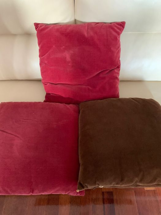 Conjunto 3 almofadas antigas veludo
