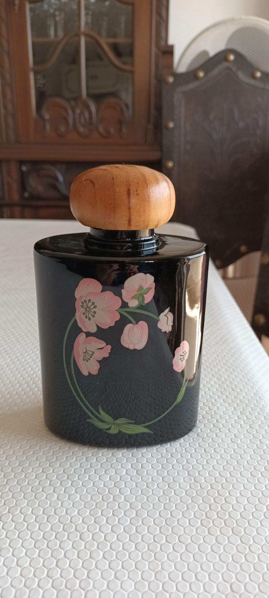 Frasco de vidro decorativo amtigo
