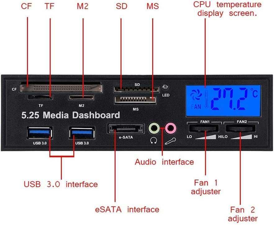 Media Dashboard 5.25'' multifunções - Novo