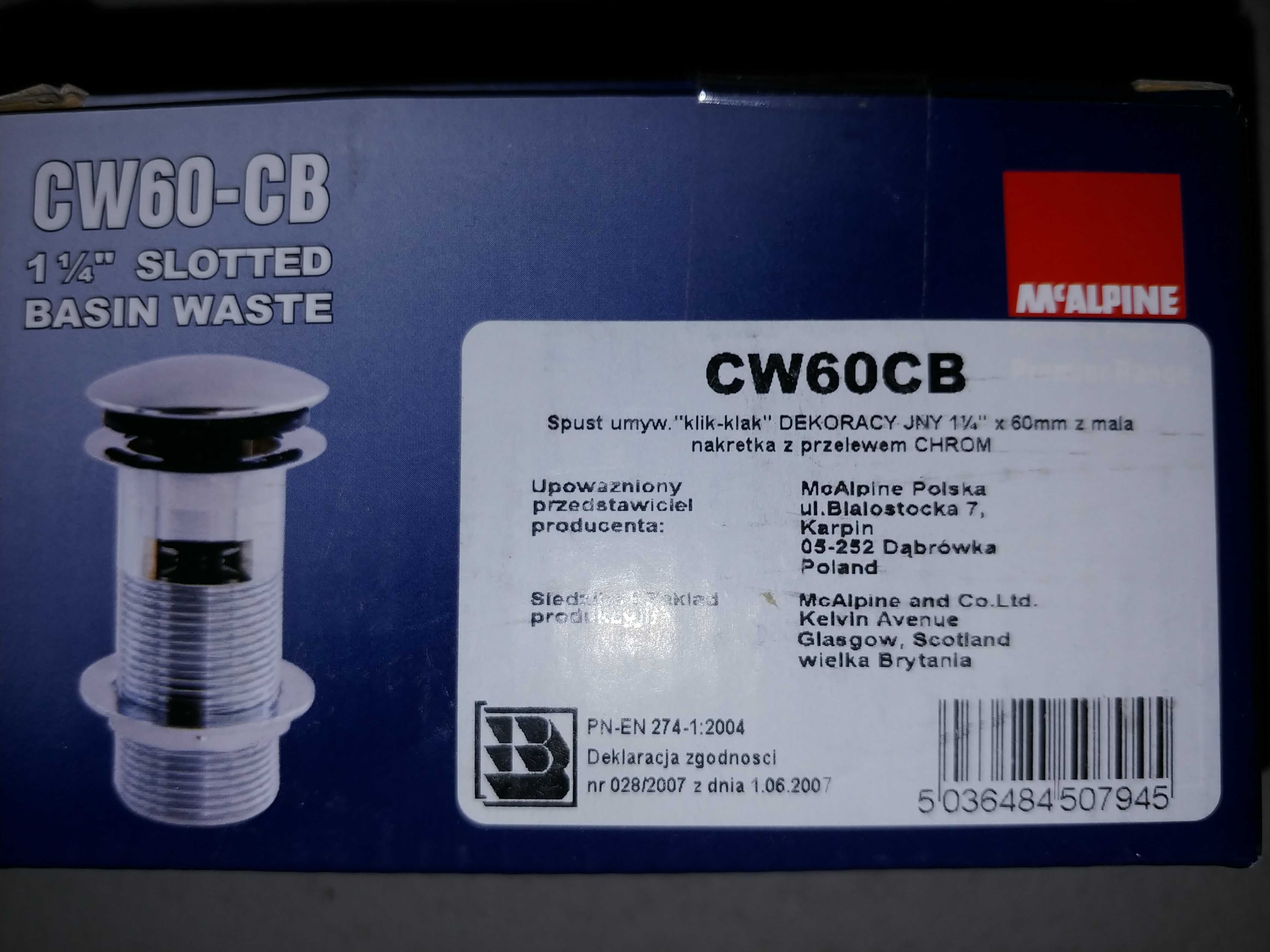 Syfon umywalkowy CW60-CB McAlpine