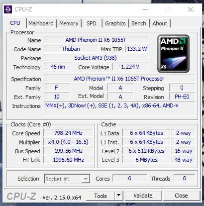 6ти ядерний процесор AMD AM3+ Phenom 1055T 2.80 GHz