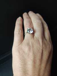 Серебряное винтажное кольцо горный хрусталь
