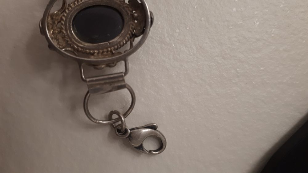 Bransoleta srebrna z hematytem