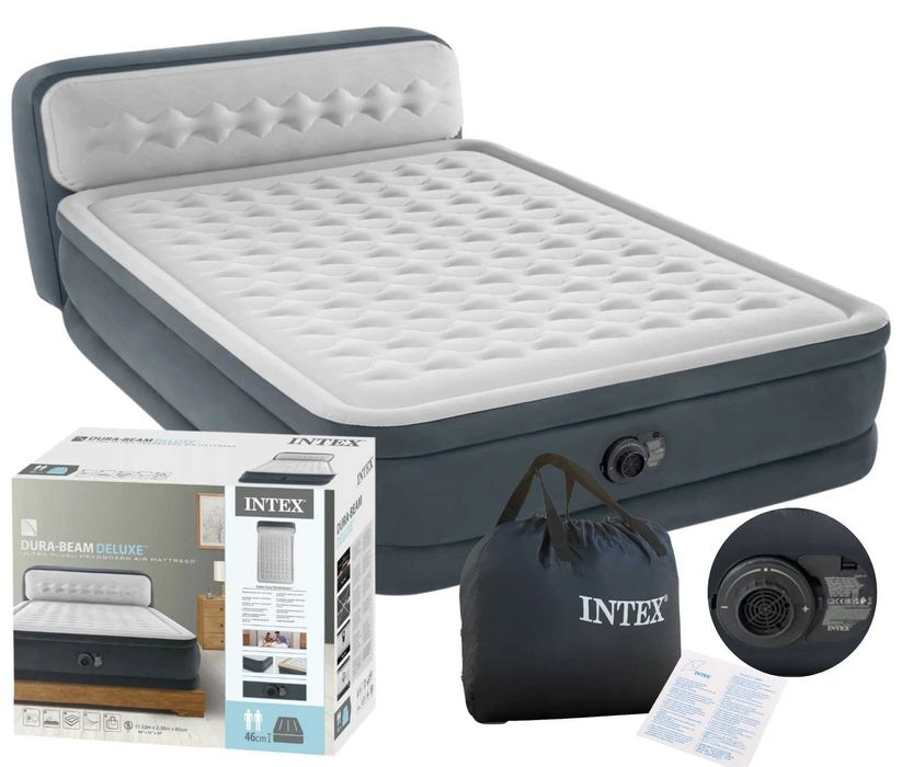 Duży materac dmuchany łóżko z wbudowaną pompką elektryczną INTEX 64448