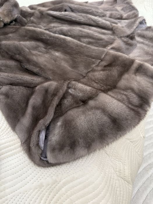 Futro naturalne z norek, duzy rozmiar L XL