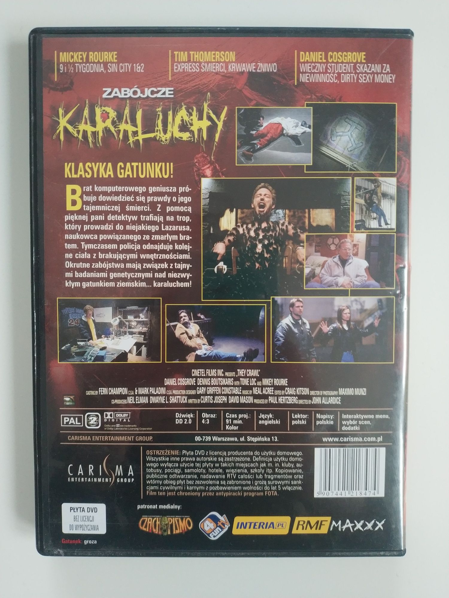 Film Zabójcze karaluchy horror sci-fi 2002 klasyka gatunku płyta DVD