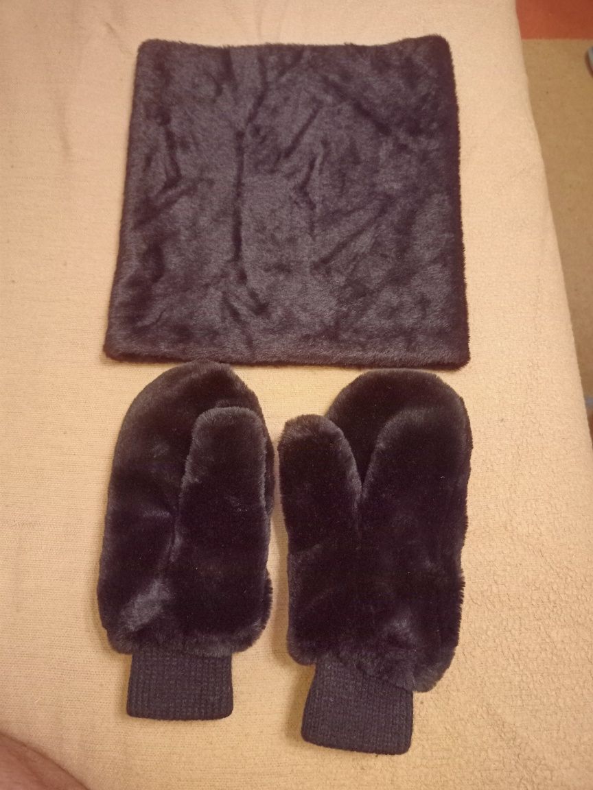 Komplet Komin i Rękawiczki firmy PANPAN typu misiek WARTO !!!