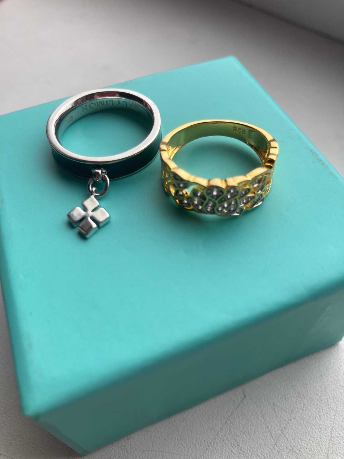 Кольцо черная эмаль стиль van cleef серебрение каблучка