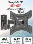 UCHWYT DO TELEWIZORA WIESZAK  uniwersalny regulowany  obrotowy 13"-42"