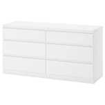 Kredens Ikea KULLEN Komoda, 6 szuflad, biała 140x72 Nowa Malm