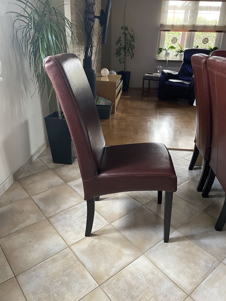 Ekskluzywne krzesła ze skóry 8 sztuk