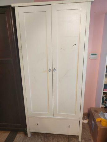 Szafa Biała 2-drzwiowa, 201x95x60, używana, stan dobry