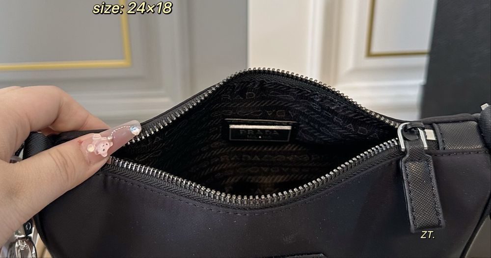 PRADA сумка мужская унисекс черная через плечо