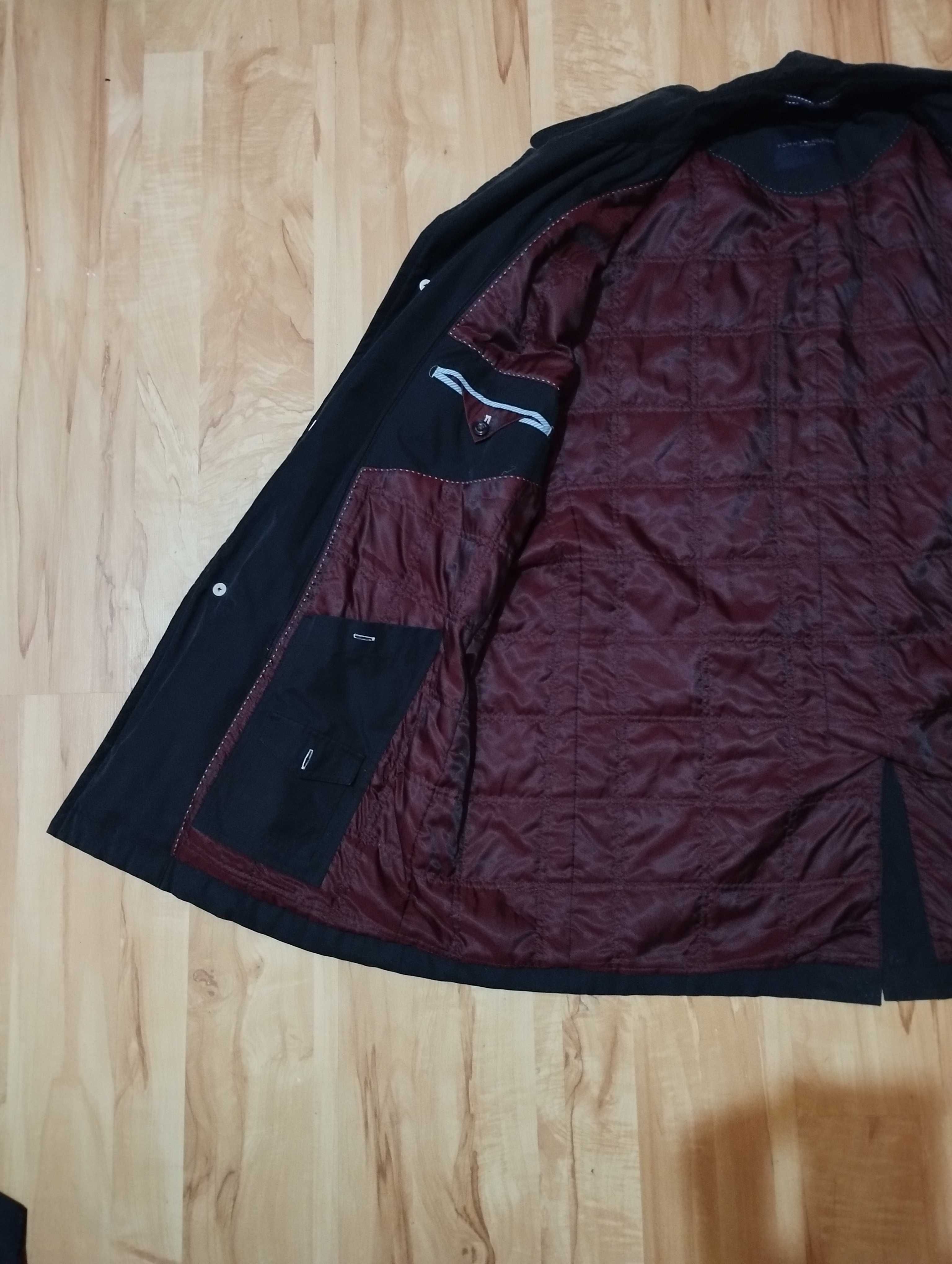 Пальто чоловіче осіннє чорне матове Tommy Hilfiger Tailored XL XXL