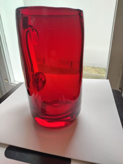 Szklany kufel  huta sudety  prl nowy