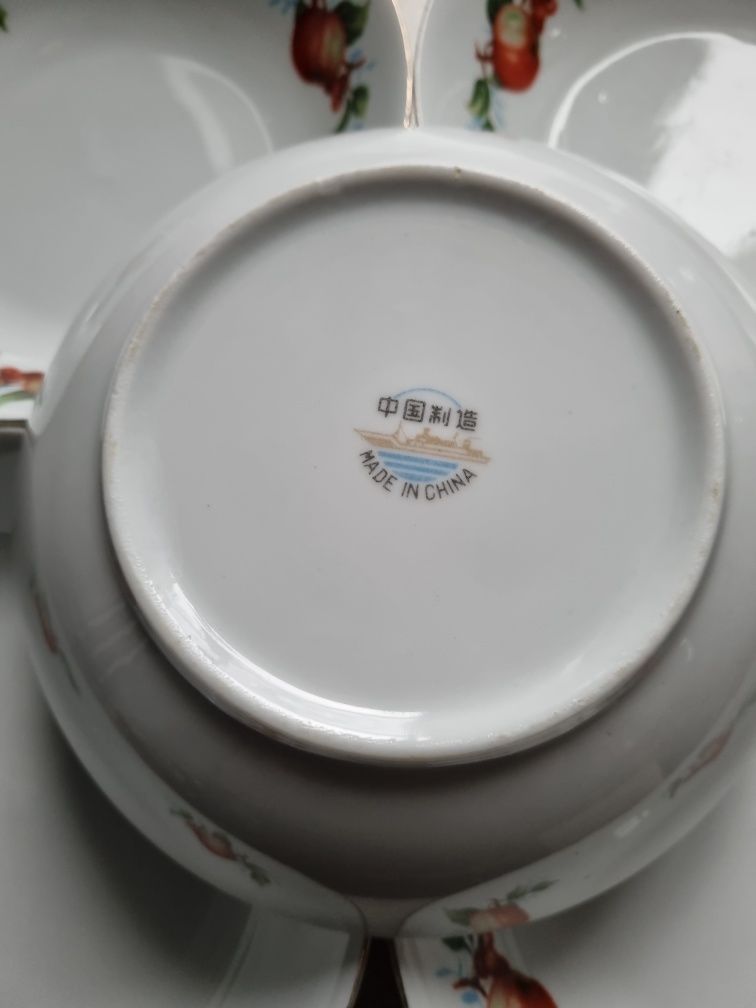 Miseczki/salaterki porcelana chińska wzór owoce 6 szt.